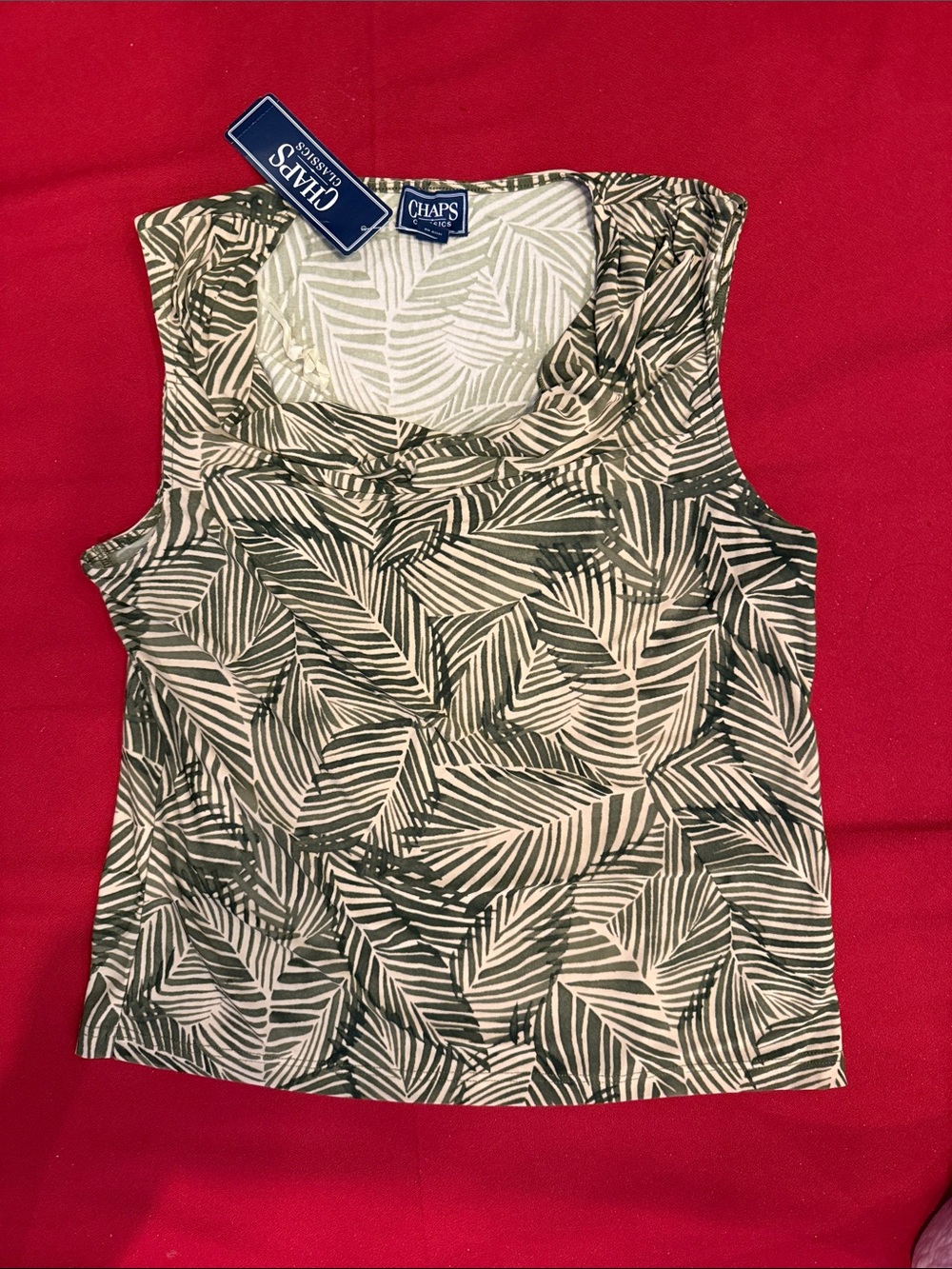 Chapes women’s blouse khaki green and khaki tan new with tags